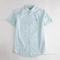 Camicia a maniche corte in cotone 100% popeline da uomo blu